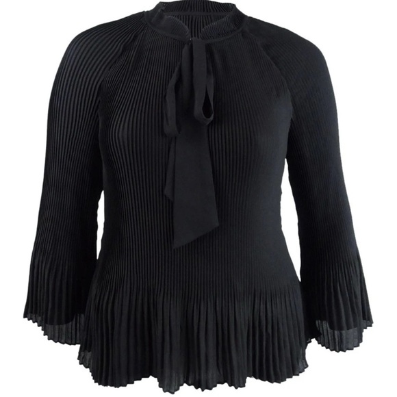 DKNY Black Pleated Tie Front Blouse

#1091 - Picture 1 of 9